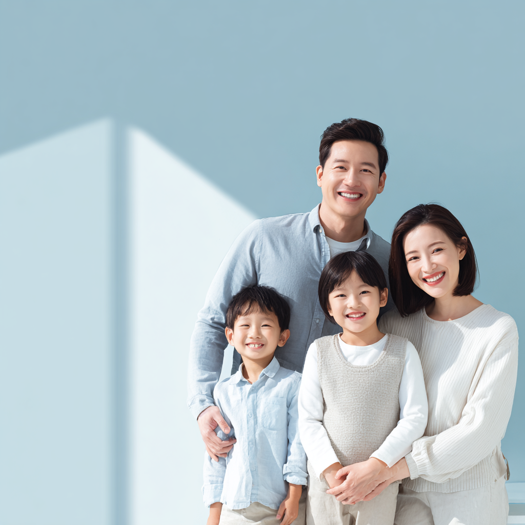 Happy family with healthy smiles